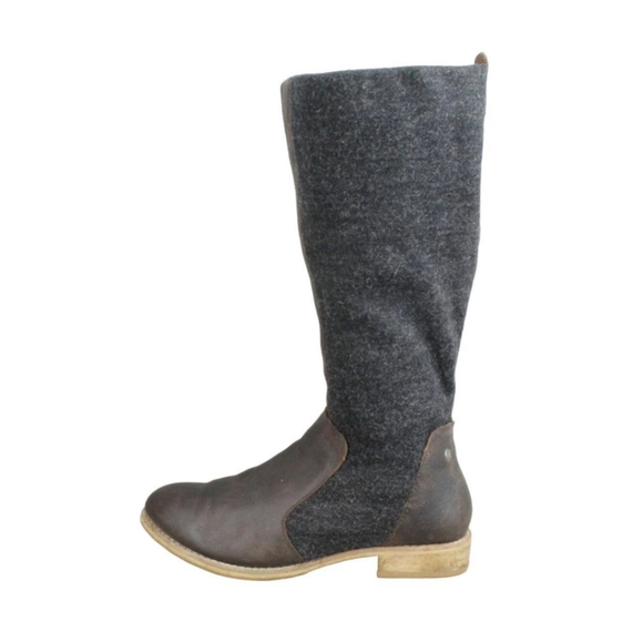 Cat By Caterpillar Sabrina Wool & Leather Tall Boots Zip Up Riding Gray Sz 8W - Picture 2 of 10